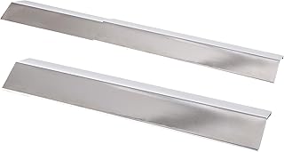 Allgrill Das ausziehbare Universal-Flammschutzblech aus Edelstahl, stufenlos verstellbar von 35 bis 59 cm, Breite 9 cm, Höhe 2 cm