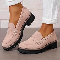 Womens Loafers Shoes Platform Chunky Penny Loafer