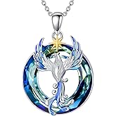 TOUPOP Phoenix Necklace 925 Sterling Silver Phoenix Pendant Nirvana Phoenix Rising Jewelry with Crystal Birthday Christmas Gifts for Her Women Wife Mom Daughter