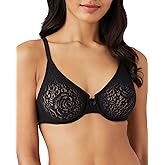 Wacoal Womens Halo Lace Unlined Mid Coverage Underwire Bra, 851205