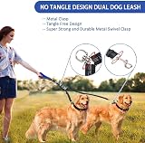 Kelivi Double Dog Lead Coupler 360° Tangle Free Heavy Duty Reflective 24in view 5