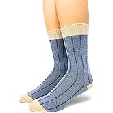 WARRIOR ALPACA SOCKS - Women's Two Color Baby Alpaca Wool Wide Ribbed Comfort/Bed Socks - Color Block