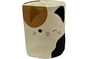 Character World Squishmallows Official Storage Bin | Cam Cat Design, Toy Box Laundry Basket | Organiser For Children's Bedroom, Kids Playroom | 38 x 31 x 31cm Cotton Canvas