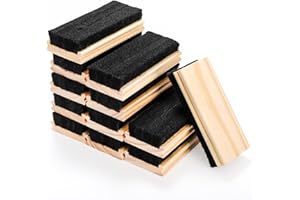 Elsjoy 12 Pack Chalkboard Erasers, Wood Felt Chalk Eraser Blackboard Chalk Cleaner, Dustless Wood Chalk Eraser Chalkboard Duster for School Students Teachers