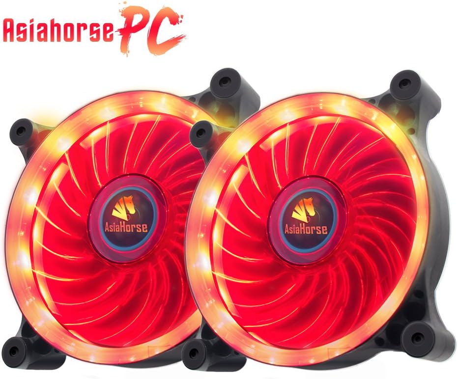 Asiahorse Solar Eclipse-Ultra Quiet Bearing 120mm DC Led Fan for Computer Cases, Long Life CPU Coolers 2PACK