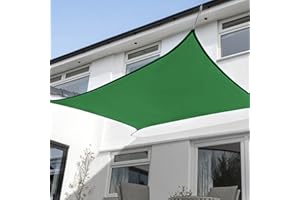 KANAGAWA Sun Shade Sail 12'x16' Dark Green Rectangle UV Block Canopy Awning Shelter Fabric Cloth Screen for Outdoor Patio Garden Backyard