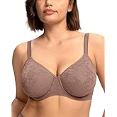 HSIA Minimizer Bra for Women - Full Coverage Seamless Lace Bra Plus Size Underwire Unlined Bra for Heavy Breast