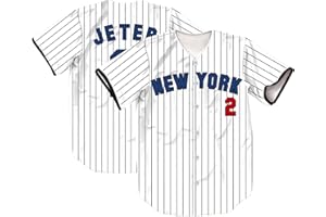 TIFIYA New York Jeter 2 Stripes Baseball Jersey NY Softball Shirts for Men/Women/Young