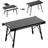 Blackdog IGT Folding Camping Table with Adjustable Leg, Portable Camping Table IGT Unit Combination Table, Table with Carry B
