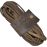 Hide & Drink, Durable Thin Leather Laces (4mm) Wide, (1.8mm Thick) (78 in.) Long for Work Boots & Dress Shoes Handmade :: Bou