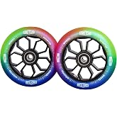 Pro Stunt Scooter Wheels 110mm24mm Watercolor Effect with ABEC-9 Bearings Installed 2-Pack Scooter Replacement Wheels