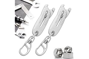 LIUCOCOTOS Portable Precise Thread Size Checker Keychain, Bolt Size Finder Keychain Measuring Both Metric & SAE Sizes, Compact Thread Measurement Tool for On-The-Go Convenience (2 Pcs)