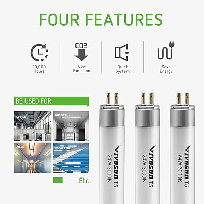 Buy Vivosun 22in 24w 3000k T5 Ho Fluorescent Tubes Warm White Grow Light Bulbs For 2ft T5 Fixture Pack Of 5 Online In Germany B01731mp9m