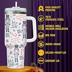 34HD Black Cat Tumbler with Handle & Straw, 40oz
