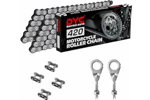 DYC DAIYOKI DYC 420 Mini Bike Chain Kit - Front 42 & Rear 90 Link Roller Chain with Adjuster for Coleman CT200U/CT200U-EX/BT200X, Baja Warrior MB200/MB165, Massimo, Predator 212 196cc/200cc 6.5HP (ATV/Dirt Bike)