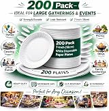 1ABOVE 200 Pack 7-Inch White Disposable Paper Plates view 3