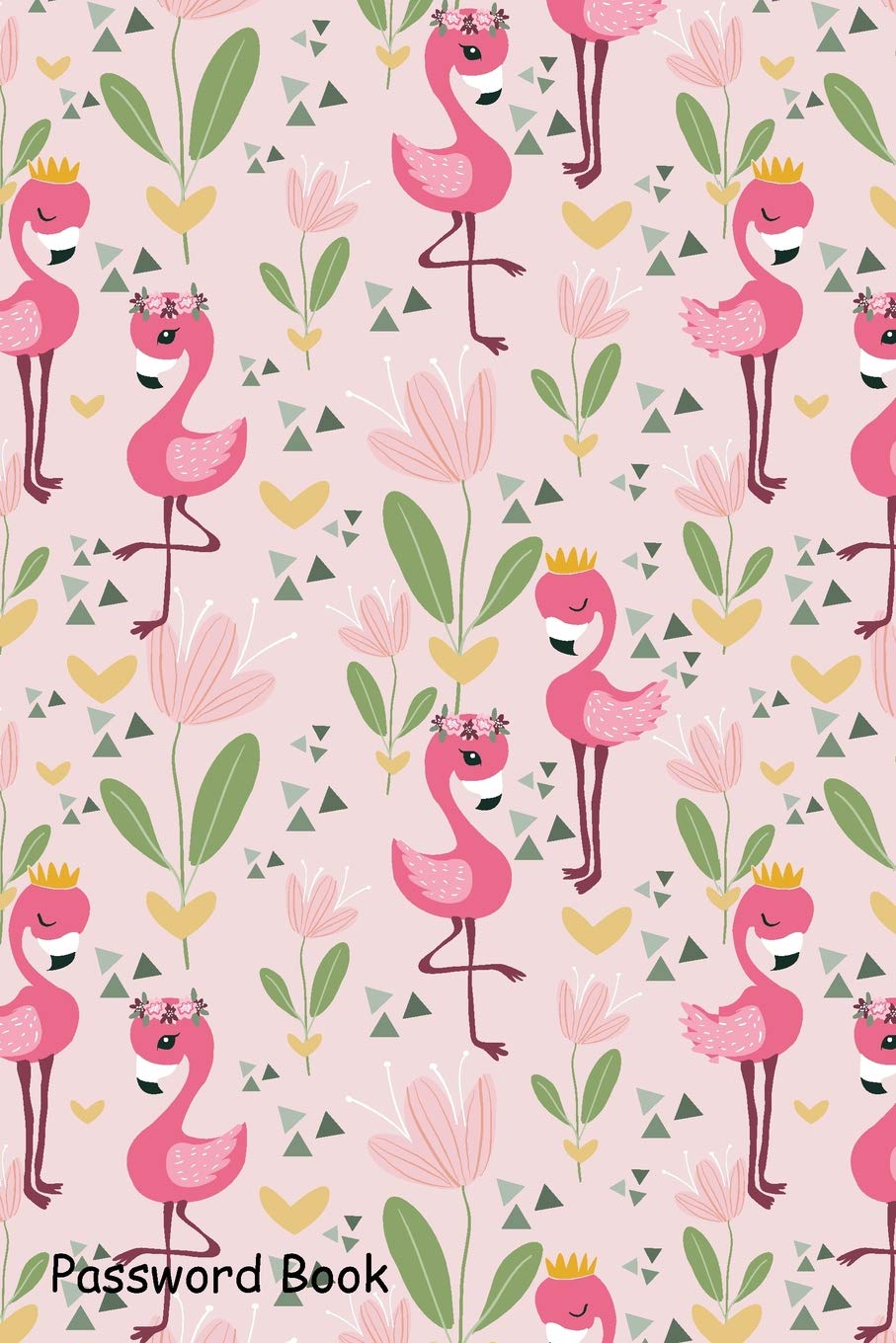 Password Book: Include Alphabetical Index With Pink flower and flamingo bird