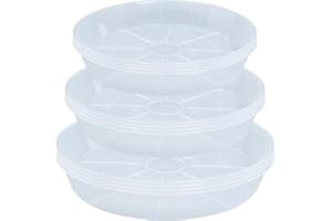 NIMYAU Plant Saucer 6 8 10 Inch 12 Pack, Plant Trays for Pots Heavy Duty Round Plastic Plant Saucers for Indoors Outdoors, Clear Flower Plant Pot Saucer, Flower Pot Drip Trays, Plant Pot Tray