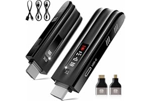 ACEELE Wireless HDMI Transmitter and Receiver 4K Decode, 165ft Range Plug & Play Portable LED Screen Wireless HDMI Extender Kit Compatible with Laptop/PC/TV Box/Projector
