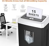 Bonsaii 15-Sheet Cross Cut Shredder C169-B 60dB 18L Jam Proof Office view 3