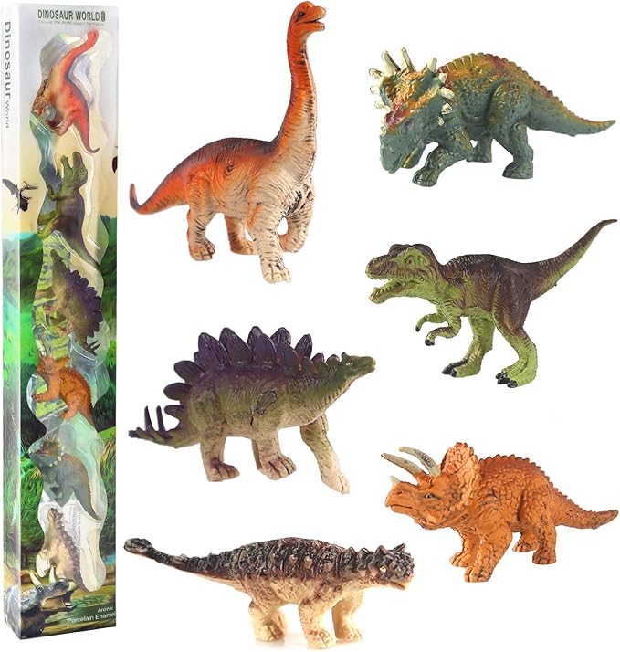 Sanlebi Mini Dinosaur Figures Plastic Dinosaur Toys Model Play Set