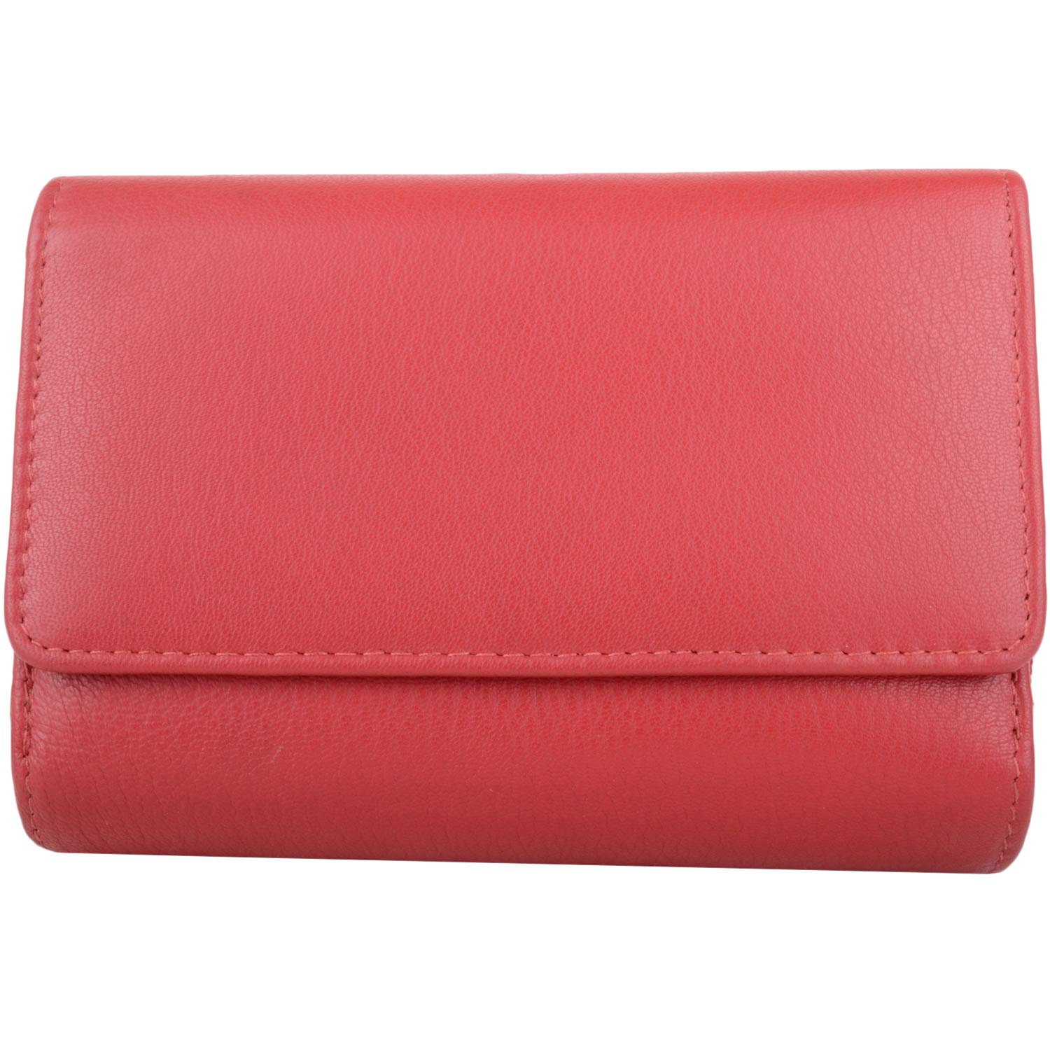 Womens Large Genuine Leather RFID Coin/Credit Card/Money Holder/Purse - Red