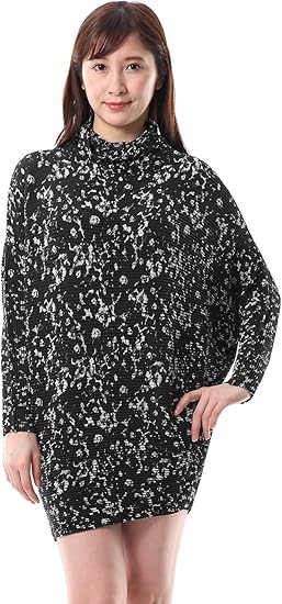 Amazon Co Jp Specchio スペッチオ シャトルプリーツ ドルマンスリーブ チュニック ワンピース 黒 白 服 ファッション小物