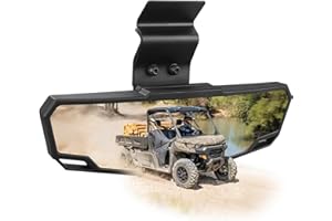 SHEJISI UTV Rear View Mirror Compatible with Can Am Defender HD10 HD9 HD8 HD7 HD5,Polaris Ranger 500 570 900 XP 1000 XP/Crew, No Drilling Modification, Easy Installation, Clear and Large Field of View