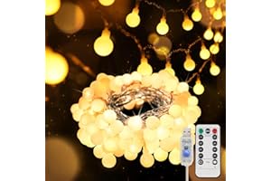 suddus Globe String Lights Bedroom, 100 Led Fairy Lights Plug in, Indoor String Lights for Classroom, Christmas, Backyard, Patio, Garden, Party, Wall, Living Room, Warm White
