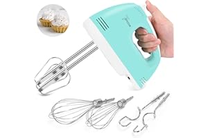 Hand Mixer Electric 7 Speeds, Lychee Portable Kitchen Aid Mixer Handheld Blender with Beaters, Whisks and Dough Hooks for Eas