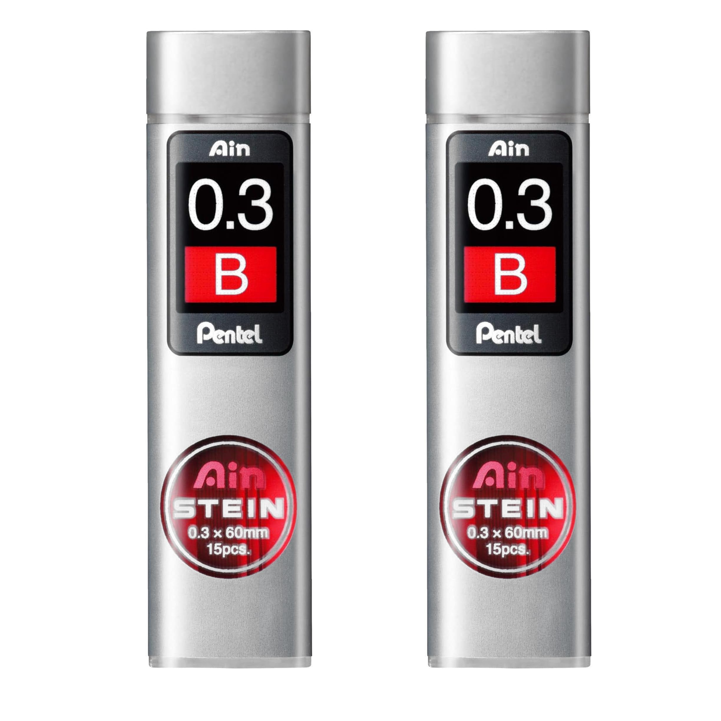 Pentel Ain Stein Mechanical Refill Leads - Pack of 2 Tubes (0.3mm B)