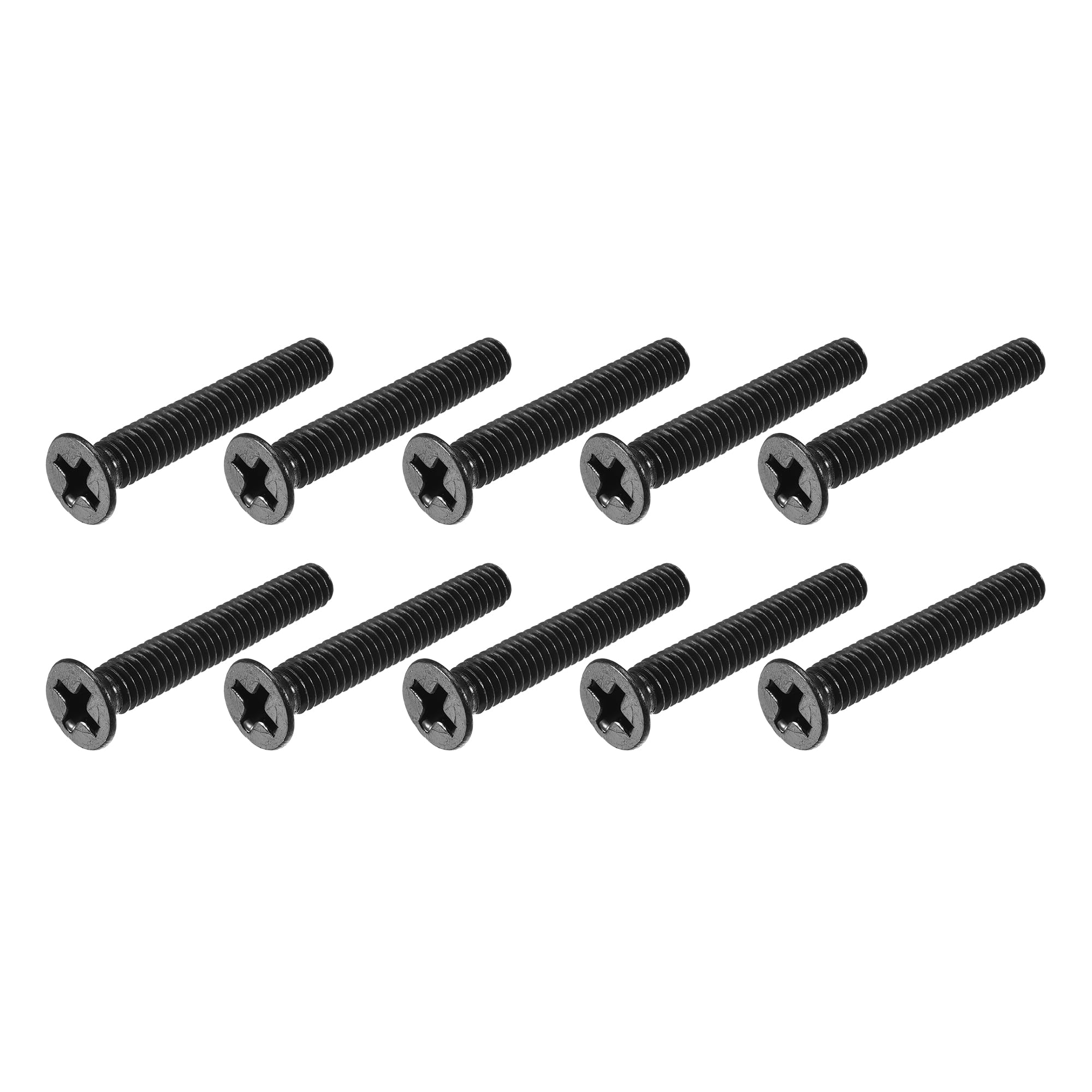 METALLIXITY Phillips Flat Head Screws (M4 x 20mm) 50Pcs, Carbon Steel Machine Screws - for Glasses Watch and Other Small Electronics, Black