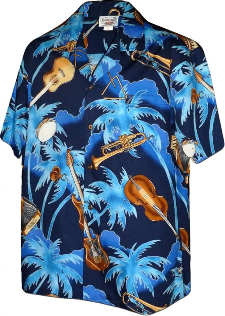Jazzy Ukulele Hawaiian Shirt Mens Hawaiian Shirts Aloha Shirt