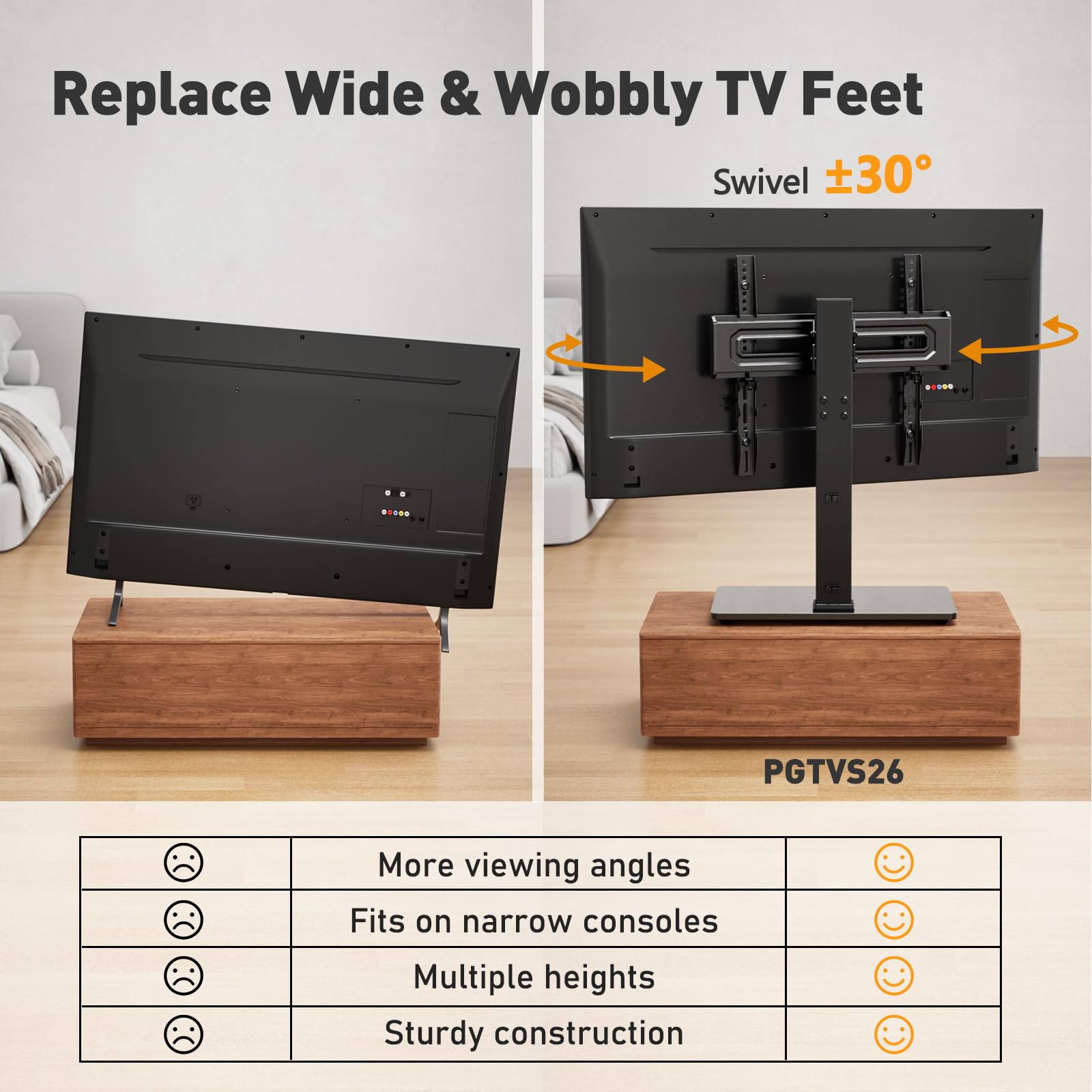 Mua Perlegear Universal Swivel TV Stand for 3270 inch TVs, Height