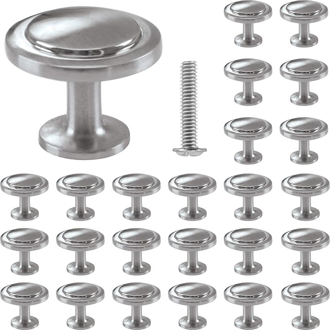 [25 Stuck] Küchenknöpfe - Türknopf Edelstahl Knauf für Schrank