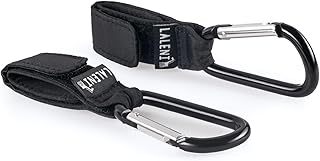 Laleni 2x Kinderwagen Haken sehr Belastbar - Karabiner Befestigungshaken für Wickeltasche Und Zubehör, Bis 10kg Belastbar