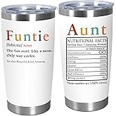 ARVEXO Funny Gifts for Aunt from Niece Nephew - Funtie Definition 20 oz Stainless Steel Insulated Coffee Tumbler With Lid - Birthday Aunt Gifts for Women, Auntie Gift Idea