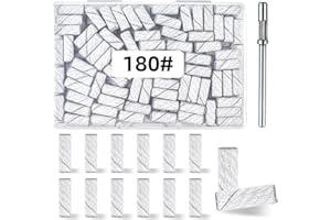 TKYZMS 100 Pcs (180 Grit White) Small Sanding Bands Nail Drill Bit,Nail Drill Bits,Extreme Fine Grit Mini Sanding Band,Nail Bits,Upgrade 3.1mm Mandrel Bits,Professional Nail Drill Bit for Acrylic Nails