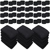 Lounsweer 72 Pcs Sweatbands Bulk for Summer Camp Teams, Sports Fans, Athletic Activities - Wristbands for Field Day, Gym Party Favors (Black)