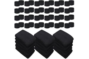 Lounsweer 72 Pcs Sweatbands Bulk for Summer Camp Teams, Sports Fans, Athletic Activities - Wristbands for Field Day, Gym Party Favors (Black)