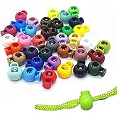 Hysagtek Plastic Cord Locks for Drawstrings Shoelaces, 100 Pcs Adjustable Round Cord Stops for Paracord, Backpacks