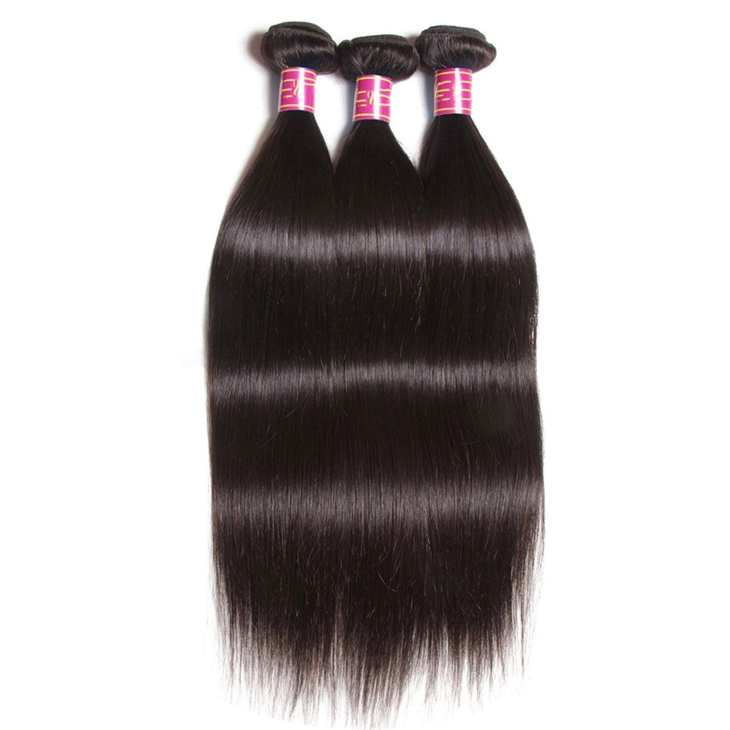 Amazon Com Brazilian Straight Hair Bundles Natural Color 100