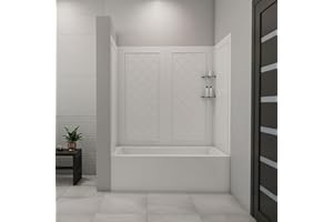 DreamLine QWALL-Tub 56-60 in. W x 28-32 in. D x 60 in. H Acrylic Backwall Kit In White, SHBW-1360603-01