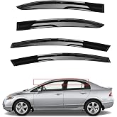 munirater Rain Guard Deflector Replacement for Civic | Replacement for Civic Sedan 2006-2011,Easy installation,Black,4Pcs