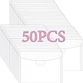 50Pieces Clear Stamp and Dies Storage Bags,Plastic Scrapbooking Storage Bags 7.5x5.5inch Die Storage Pockets Resealable Plastic Envelopes Pockets for with Label Stickers for Cutting Dies Stencil Craft