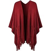 Ferand Shawl Wraps for Women, Cozy Lightweight Poncho Cape with Pockets, Warm for Fall Winter Travel