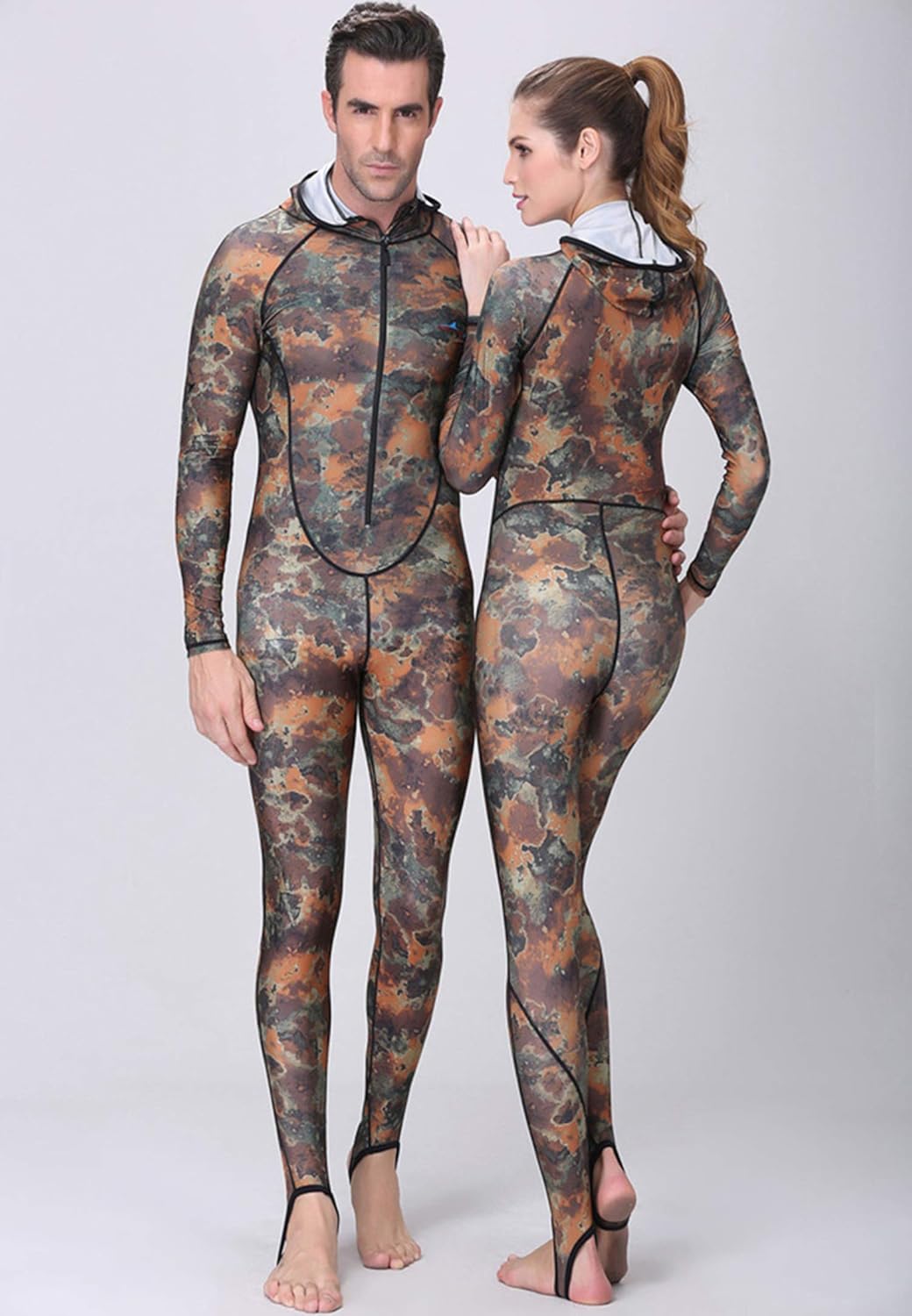 DIVE & SAIL Men Camo Wetsuit UV Protection Rash Guard Dry Fast Diving Suit for Snorkeling : Clothing