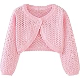 Miccina Girls Cardigan Sweater Toddler Bolero Shrug Baby Kids Long Sleeve Dress Up Button Closure Cropped Jacket Tops