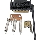 Guyker Non-locking 2 Point Guitar Tremolo Bridge with Tremolo System Saddle and Brass Block 10.8mm Spacing CNC Machine Replacement Part for ST Electric Guitar (Black, GG510)