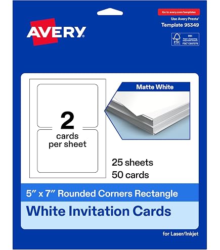 Amazon.com : Avery Printable Rectangle Cards, Sure Feed Technology